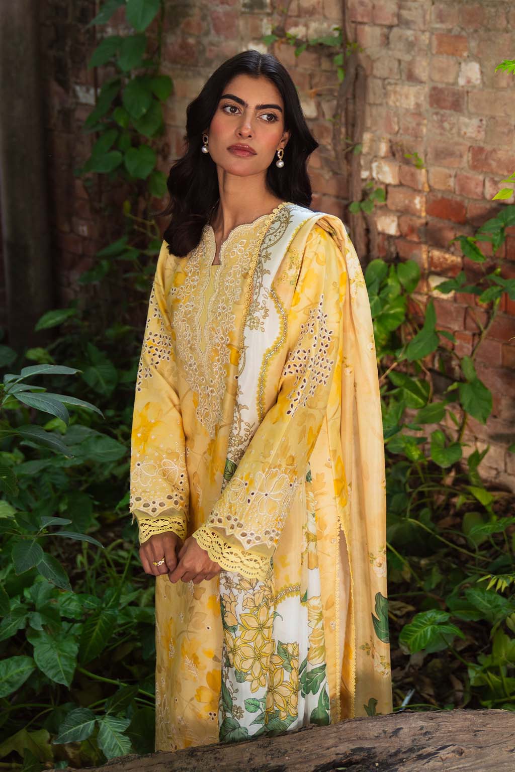 Neeshay | Summer Lines Printkari 25 | BUTTERCUP - by - Libasekhas UK - Registered Vendor of : Neeshay - 100% Original Designer Dresss