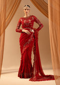 Paras by Pasha | Noor -e- Jahan Saree Collection | Laal-e-Jahan - by - Libasekhas UK - Registered Vendor of : Paras by Pasha - 100% Original Designer Dresss