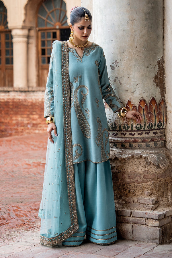 Charizma | Festive Pret | 3-PC Embroidered Raw Silk CMA-6-412 - by Libasekhas UK - Registered Vendor of : Charizma - 100% Original Designer Dress
