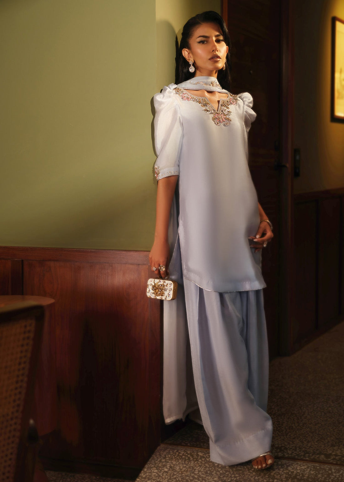 Mahum Asad | Private Hour | Blue Infusion - by Libasekhas - Registered Vendor of : Mahum Asad - 100% Original Designer Dress