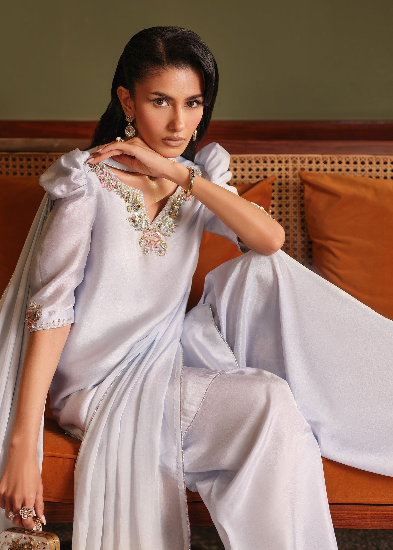Mahum Asad | Private Hour | Blue Infusion - by Libasekhas - Registered Vendor of : Mahum Asad - 100% Original Designer Dress