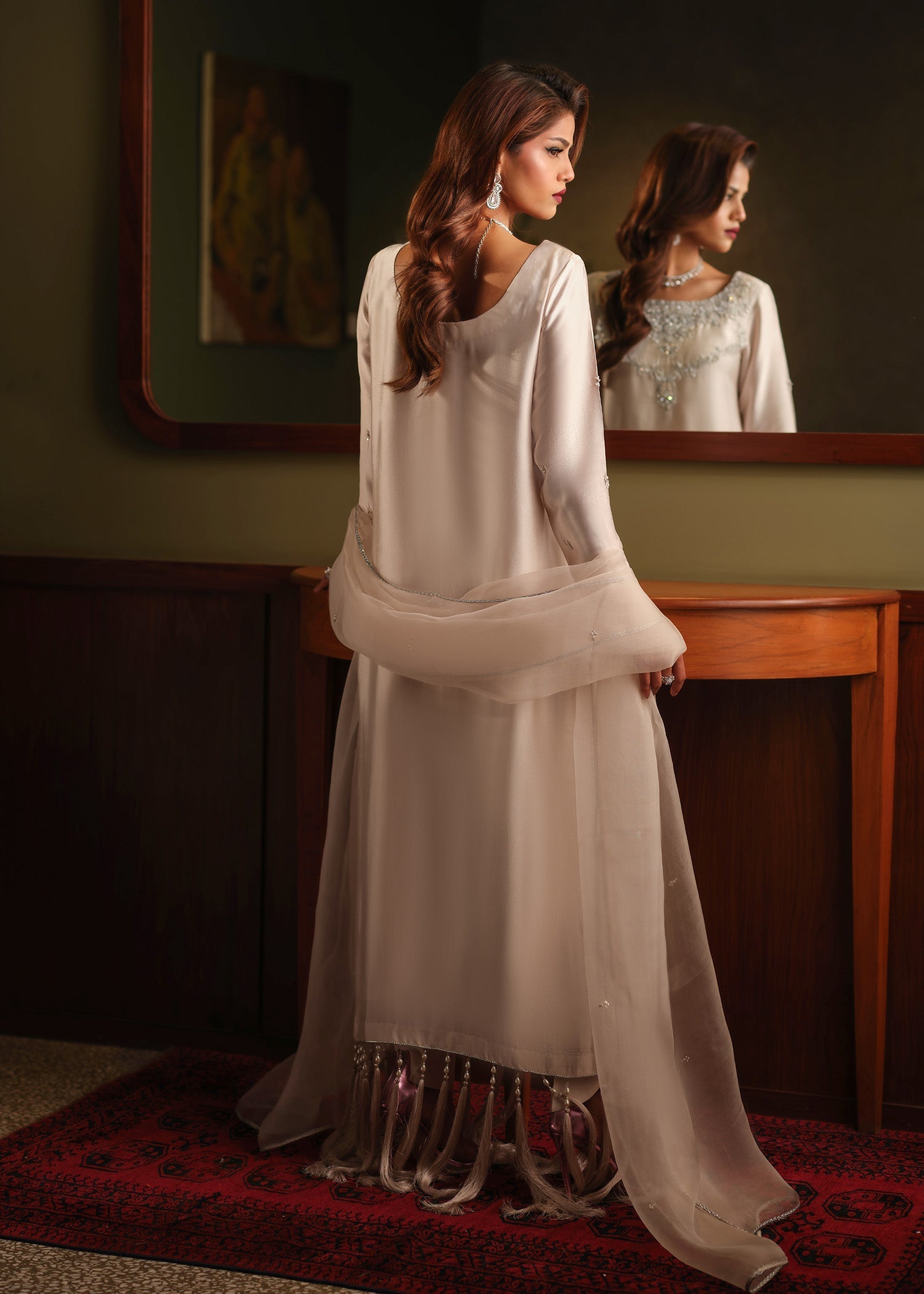 Mahum Asad | Private Hour |Silk Foam - by Libasekhas - Registered Vendor of : Mahum Asad - 100% Original Designer Dress
