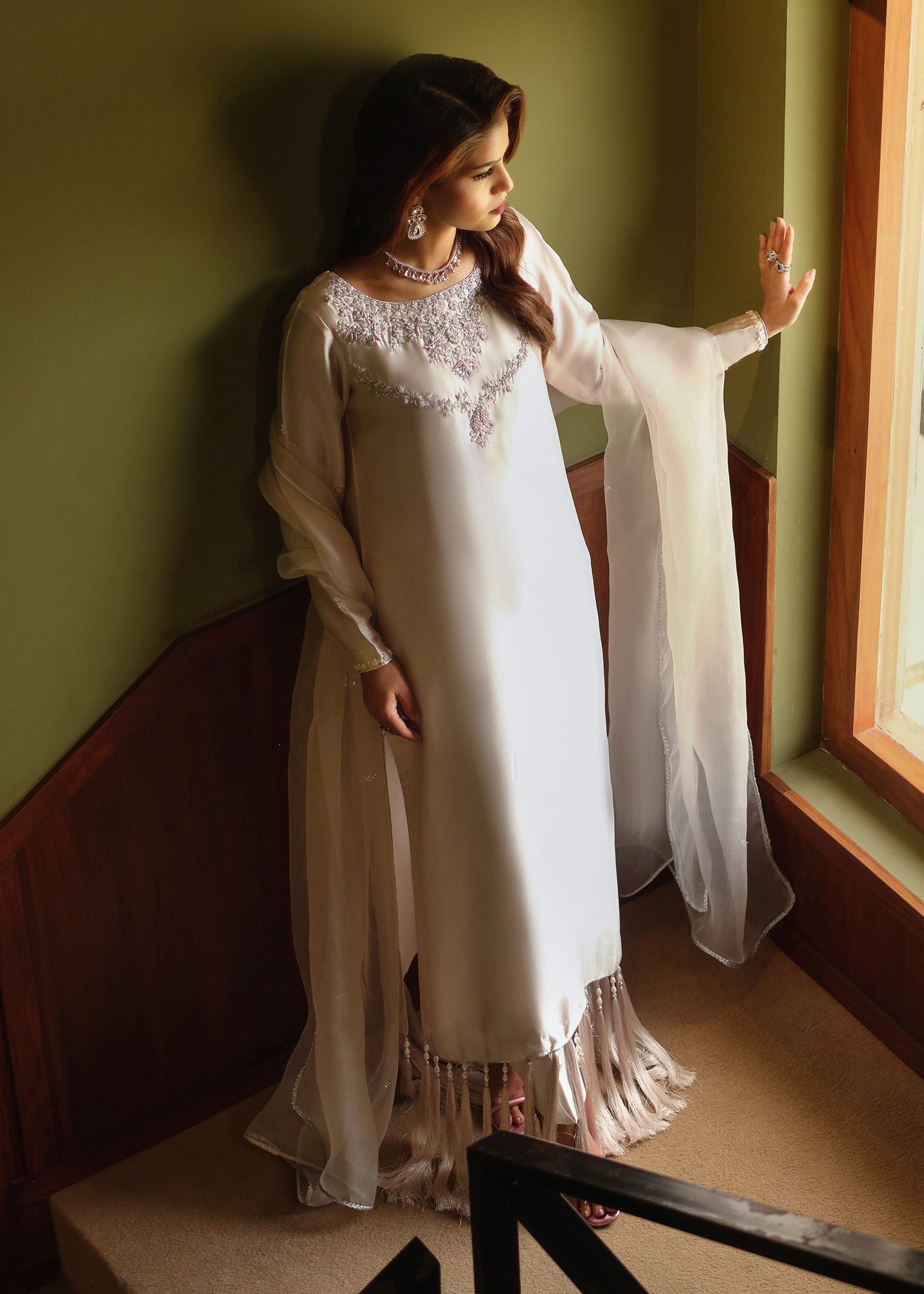 Mahum Asad | Private Hour |Silk Foam - by Libasekhas - Registered Vendor of : Mahum Asad - 100% Original Designer Dress
