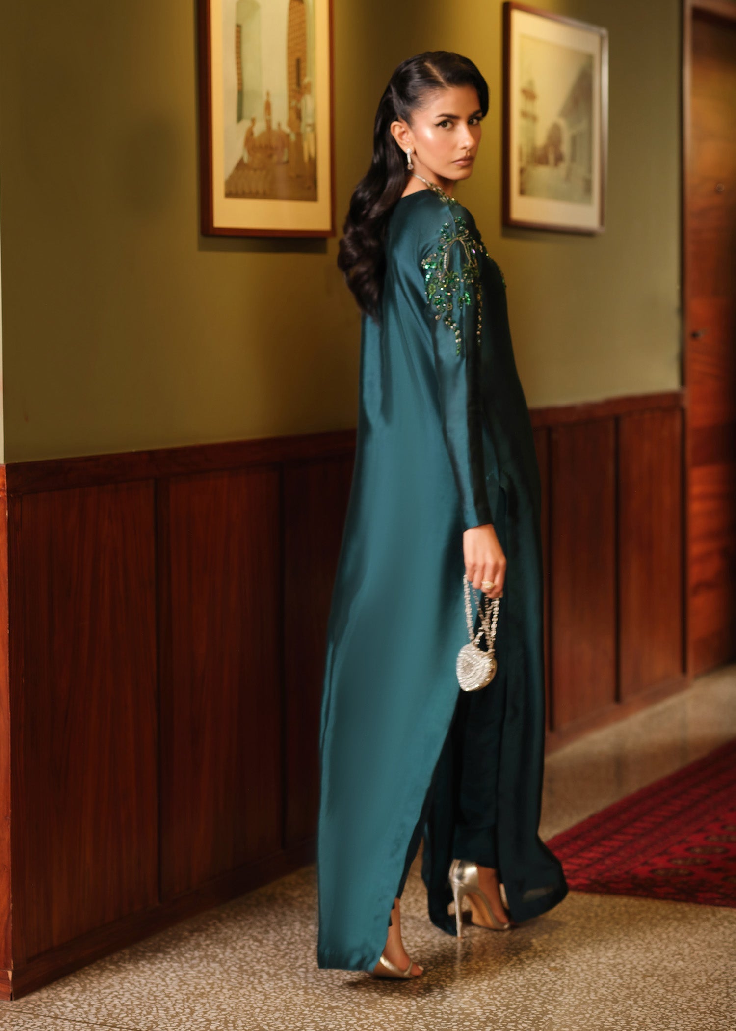 Mahum Asad | Private Hour | Emerald Tonic - by Libasekhas - Registered Vendor of : Mahum Asad - 100% Original Designer Dress