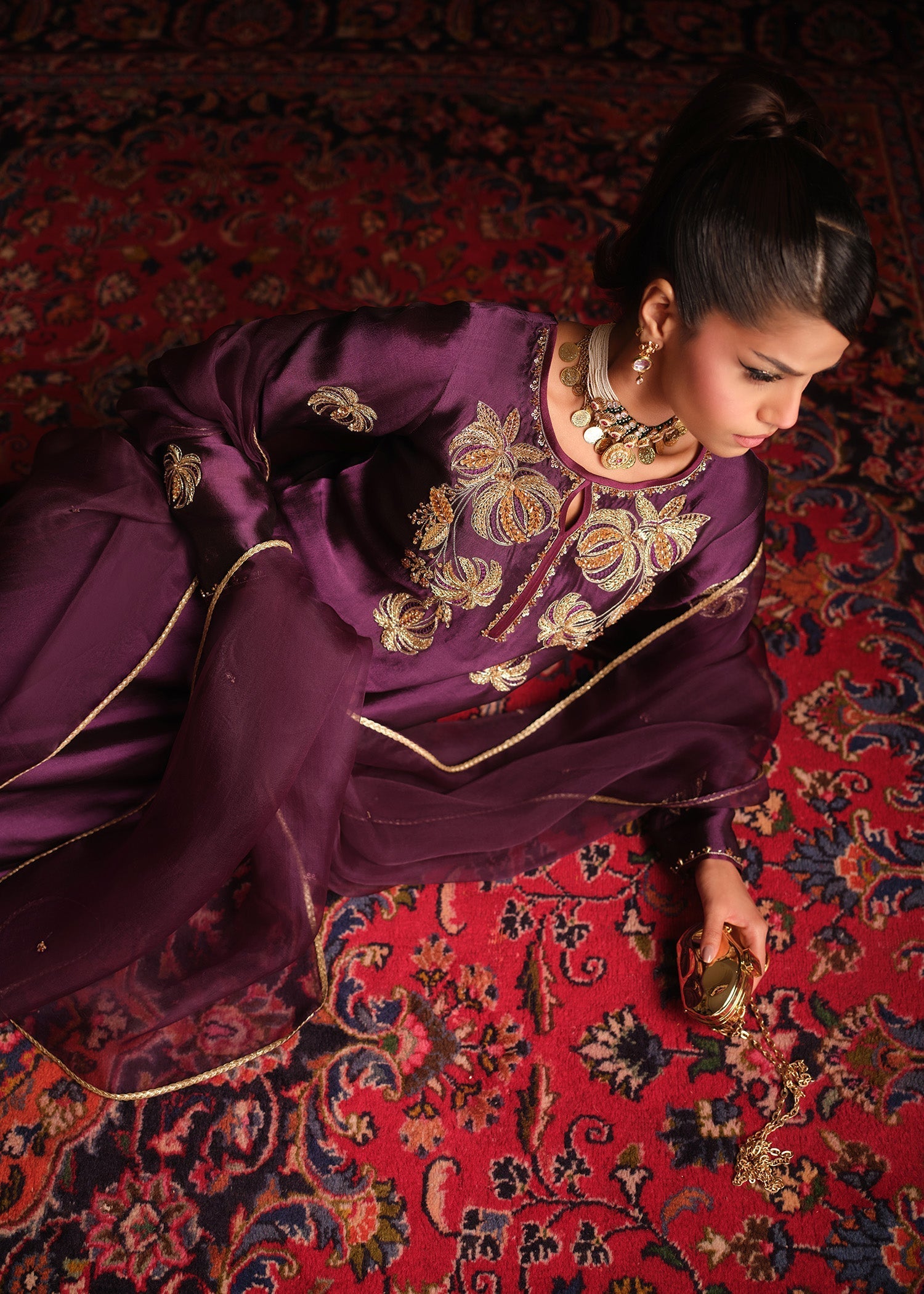 Mahum Asad | Private Hour | Plum Nectar - by Libasekhas - Registered Vendor of : Mahum Asad - 100% Original Designer Dress