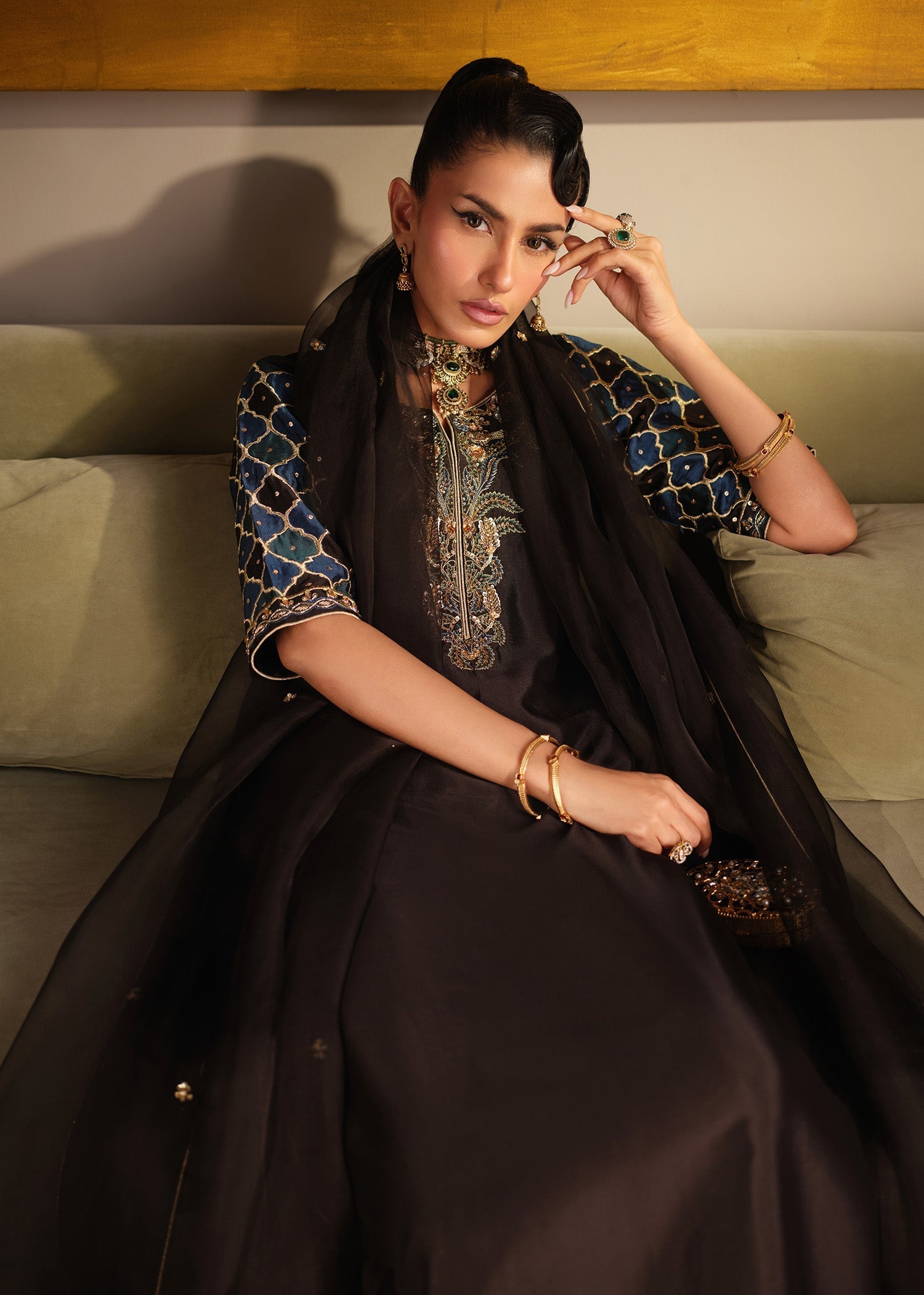 Mahum Asad | Private Hour | Indigo Brew - by Libasekhas - Registered Vendor of : Mahum Asad - 100% Original Designer Dress
