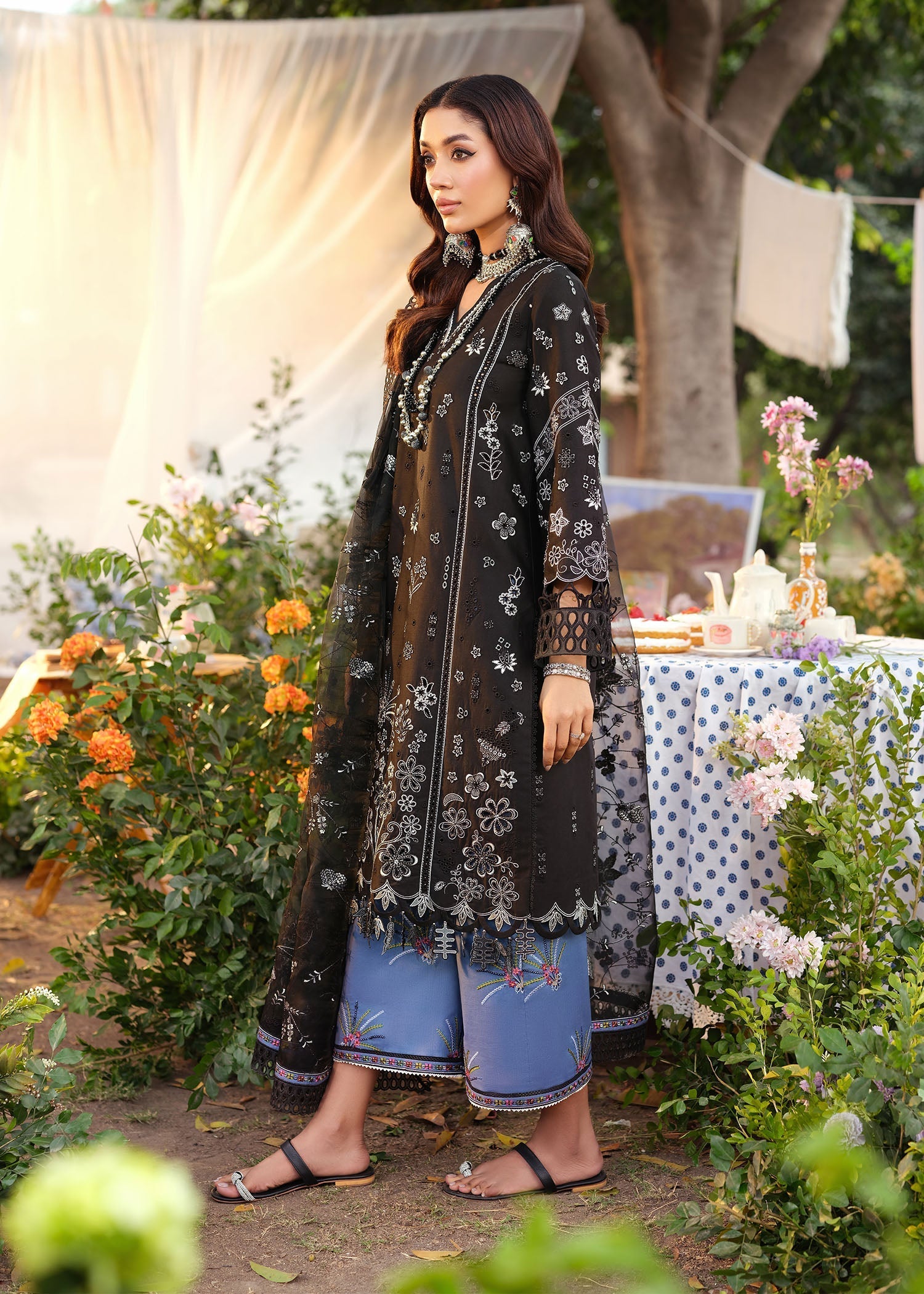 Zarizaa | Echelon Lawn | MIDNIGHT - by Libasekhas UK - Registered Vendor of : Zarizaa - 100% Original Designer Dress