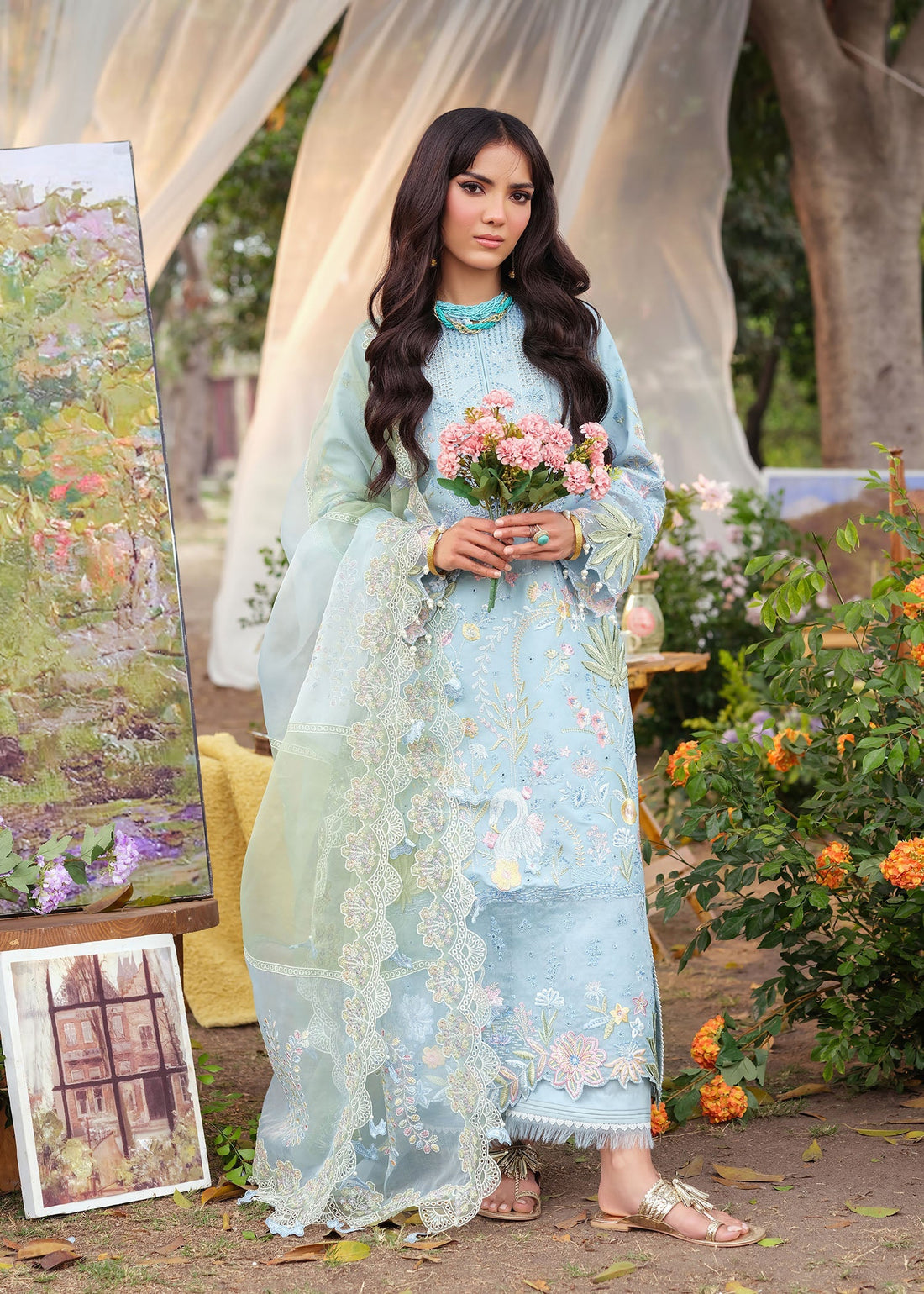 Zarizaa | Echelon Lawn | AZURE - by Libasekhas UK - Registered Vendor of : Zarizaa - 100% Original Designer Dress