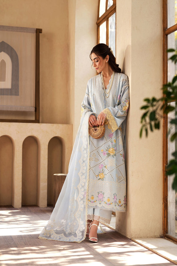 Maryam Hussain | Luxury Lawn 25 | Ocean - by - Libasekhas UK - Registered Vendor of : Maryam Hussain - 100% Original Designer Dresss