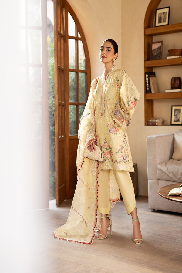Maryam Hussain | Luxury Lawn 25 | Lemon Garden - by - Libasekhas UK - Registered Vendor of : Maryam Hussian - 100% Original Designer Dresss