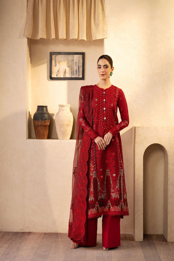 Maryam Hussain | Luxury Lawn 25 | Berry - by - Libasekhas UK - Registered Vendor of : Maryam Hussain - 100% Original Designer Dresss