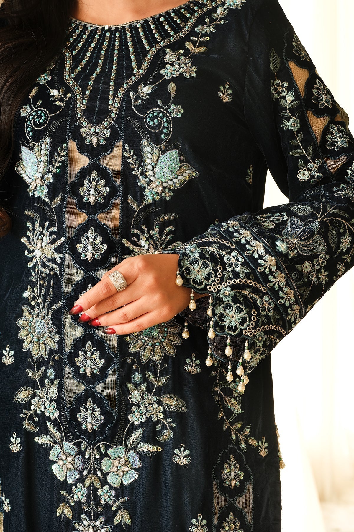 Raeesa Premium | Sheen Luxury Velvet | Zeve - by - Libasekhas UK - Registered Vendor of : Raeesa Premium - 100% Original Designer Dresss