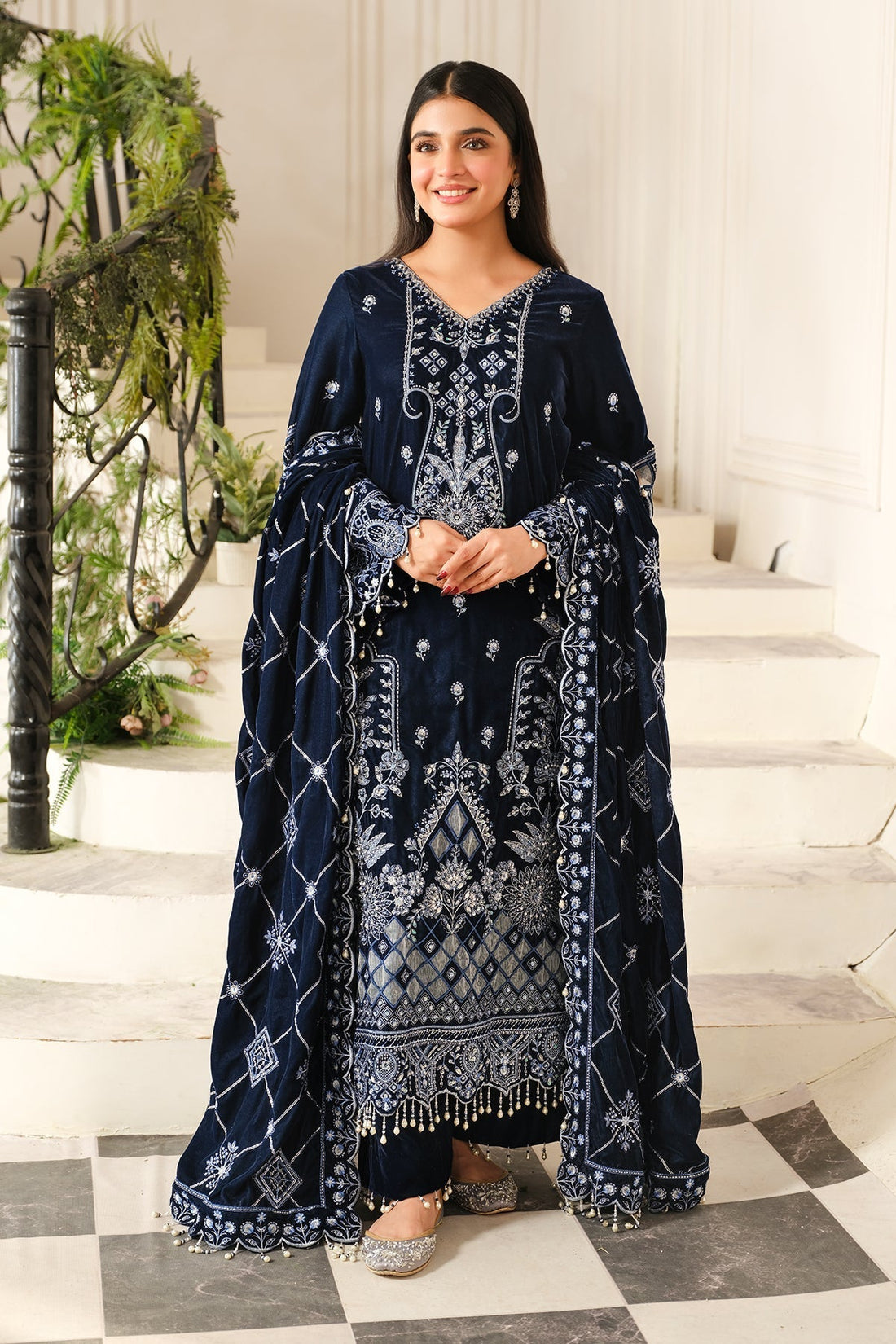 Raeesa Premium | Sheen Luxury Velvet | Soil - by - Libasekhas UK - Registered Vendor of : Raeesa Premium - 100% Original Designer Dresss