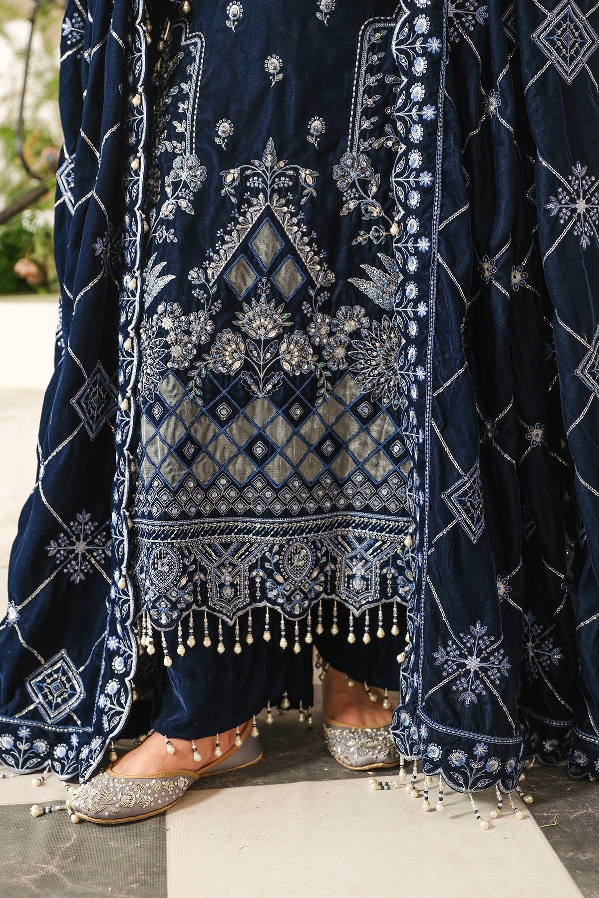 Raeesa Premium | Sheen Luxury Velvet | Soil - by - Libasekhas UK - Registered Vendor of : Raeesa Premium - 100% Original Designer Dresss