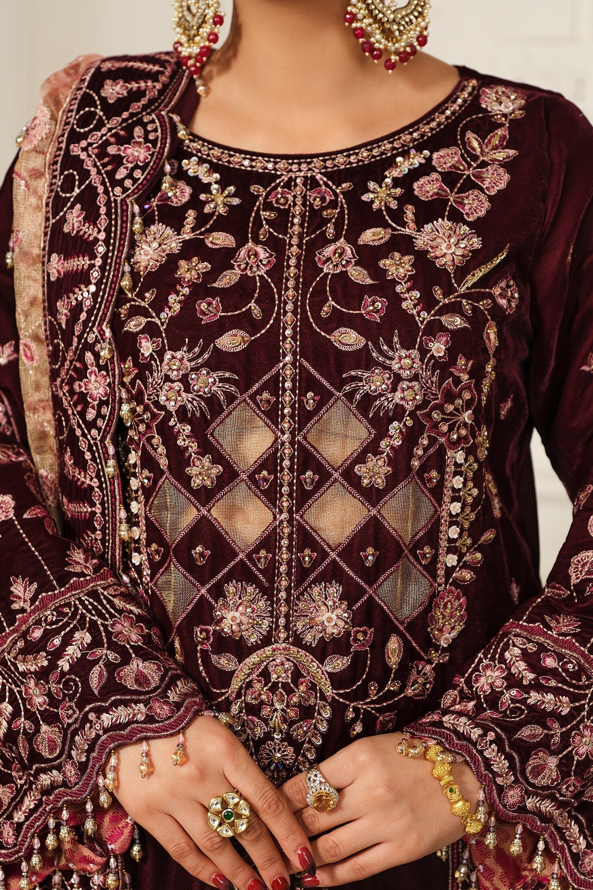 Raeesa Premium | Sheen Luxury Velvet | Poosh - by - Libasekhas UK - Registered Vendor of : Raeesa Premium - 100% Original Designer Dresss