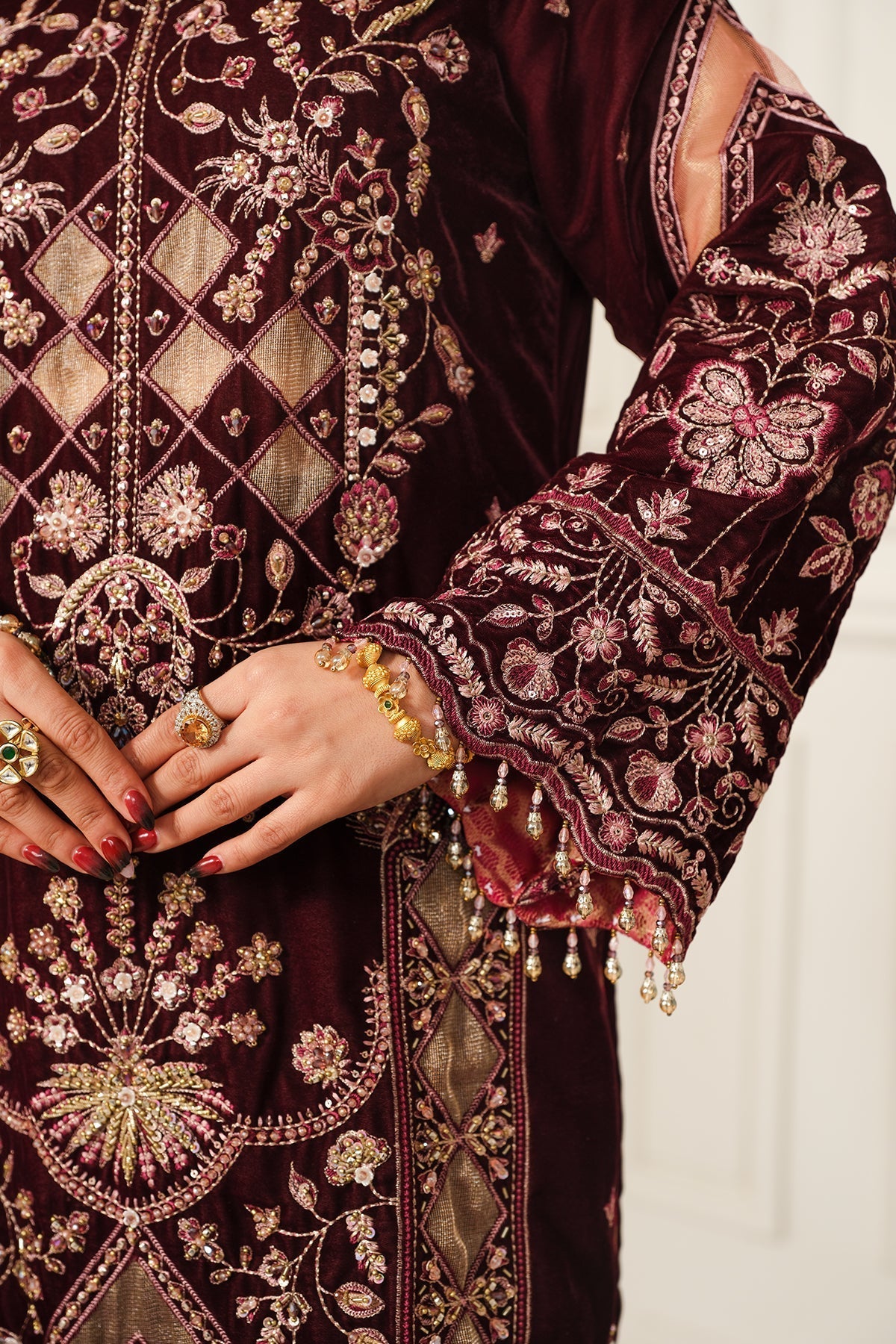 Raeesa Premium | Sheen Luxury Velvet | Poosh - by - Libasekhas UK - Registered Vendor of : Raeesa Premium - 100% Original Designer Dresss