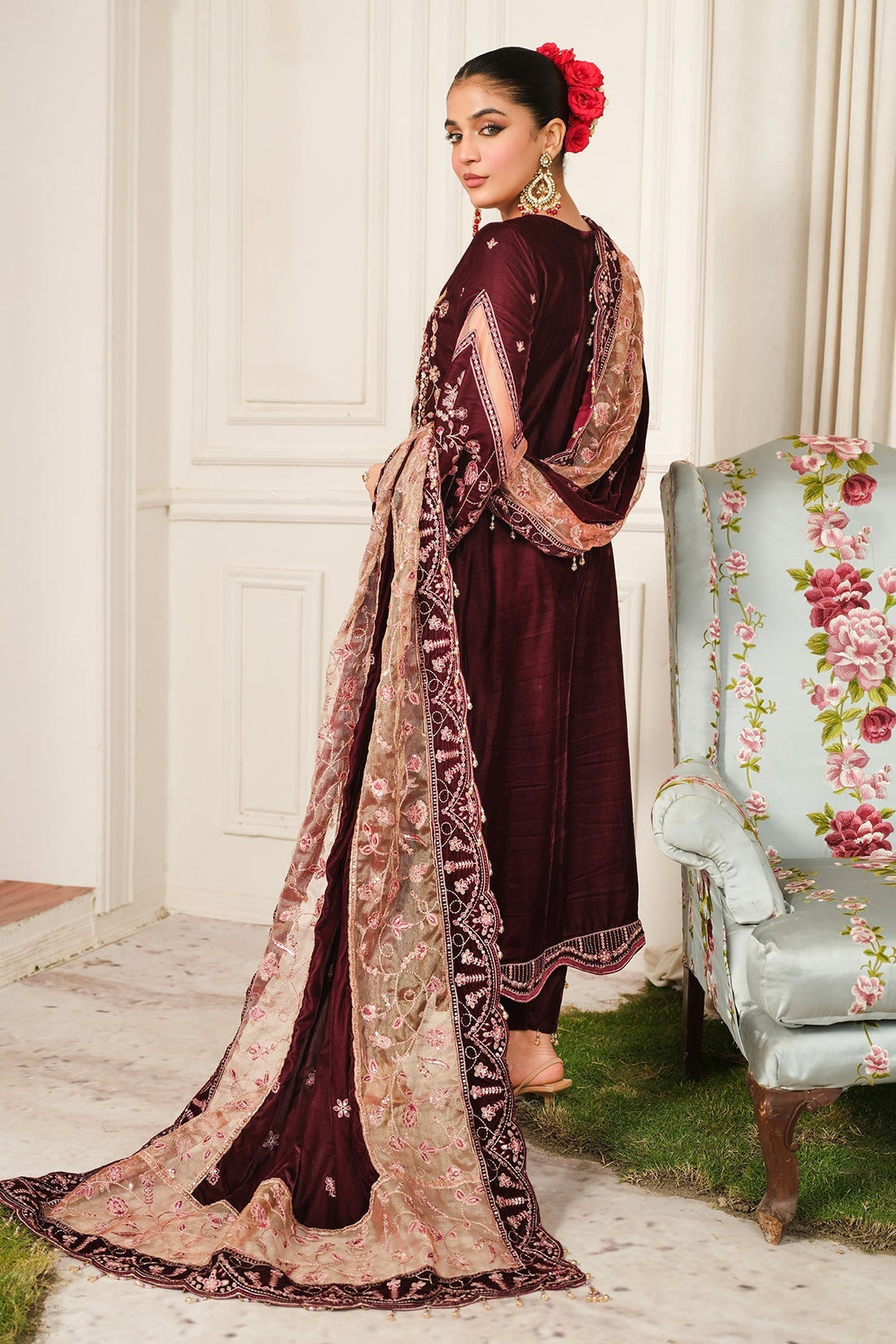 Raeesa Premium | Sheen Luxury Velvet | Poosh - by - Libasekhas UK - Registered Vendor of : Raeesa Premium - 100% Original Designer Dresss