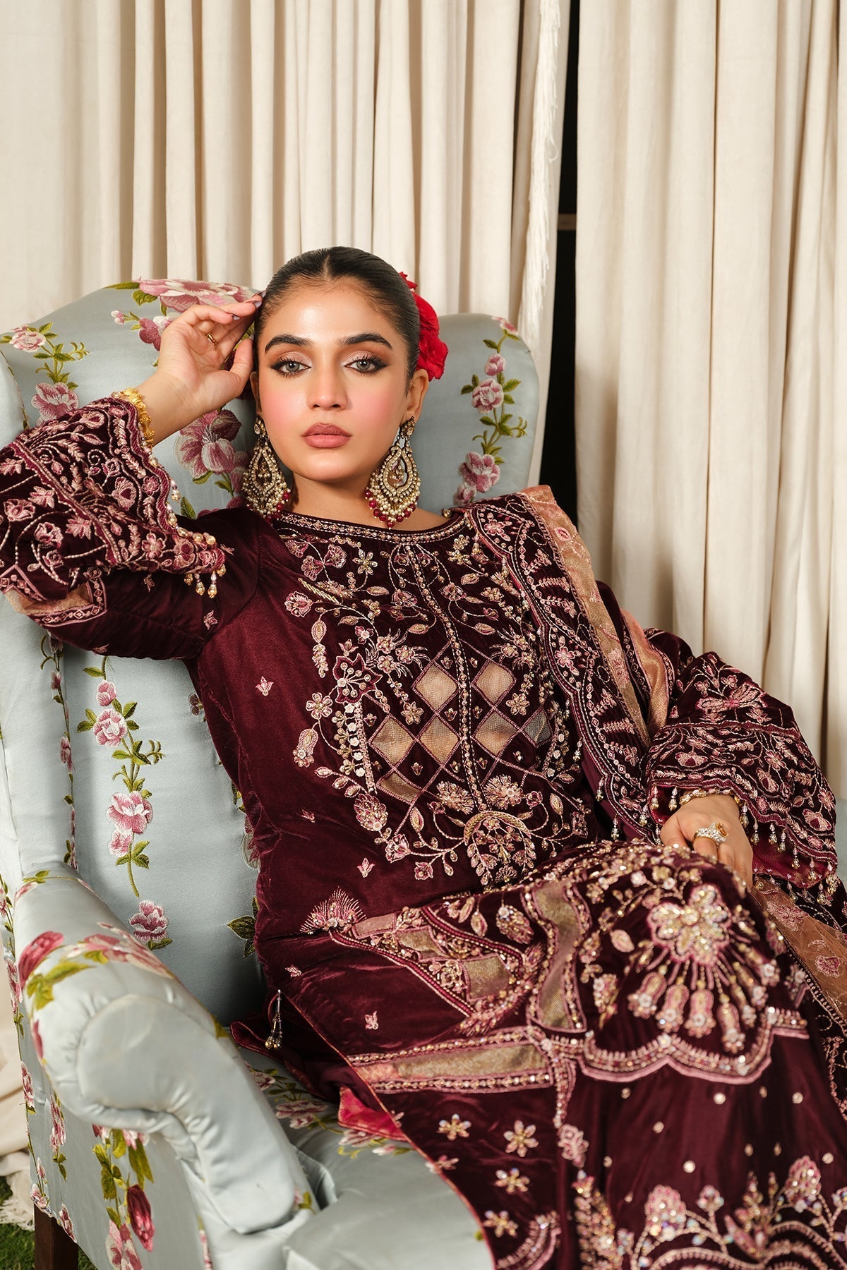 Raeesa Premium | Sheen Luxury Velvet | Poosh - by - Libasekhas UK - Registered Vendor of : Raeesa Premium - 100% Original Designer Dresss