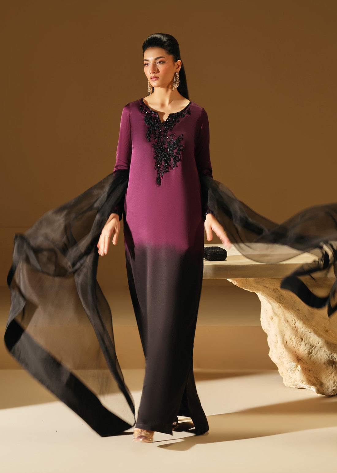 Mahum Asad | The Shadow Line | Dusk - by Libasekhas UK - Registered Vendor of : Mahum Asad - 100% Original Designer Dress