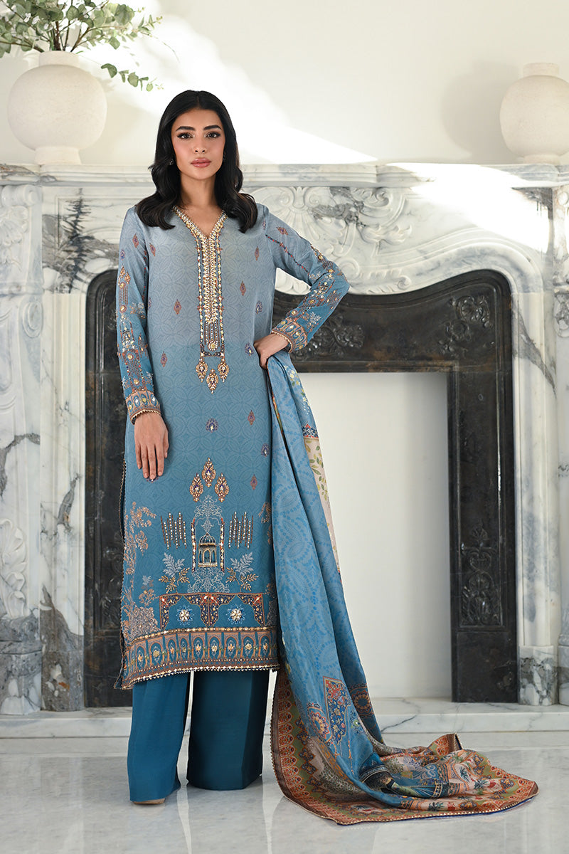 Mina Hasan | Signature Pret | Blue Lagoon - by Libasekhas - Registered Vendor of : Mina Hasan - 100% Original Designer Dress