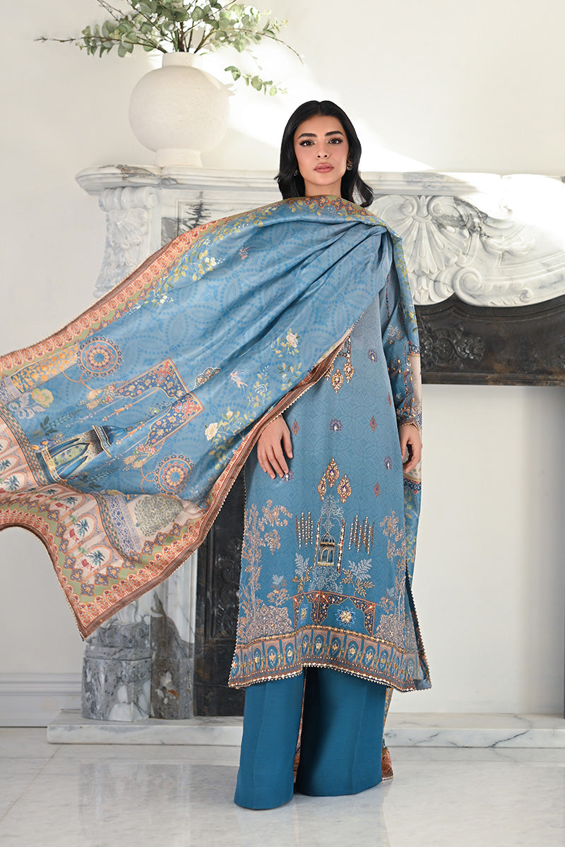 Mina Hasan | Signature Pret | Blue Lagoon - by Libasekhas - Registered Vendor of : Mina Hasan - 100% Original Designer Dress