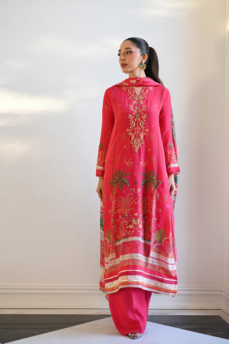 Mina Hasan | Signature Pret | Mughal Garden Pink - by Libasekhas - Registered Vendor of : Mina Hasan - 100% Original Designer Dress