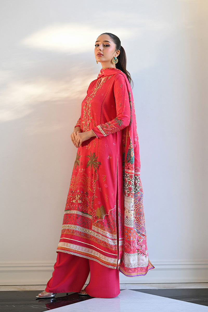 Mina Hasan | Signature Pret | Mughal Garden Pink - by Libasekhas - Registered Vendor of : Mina Hasan - 100% Original Designer Dress