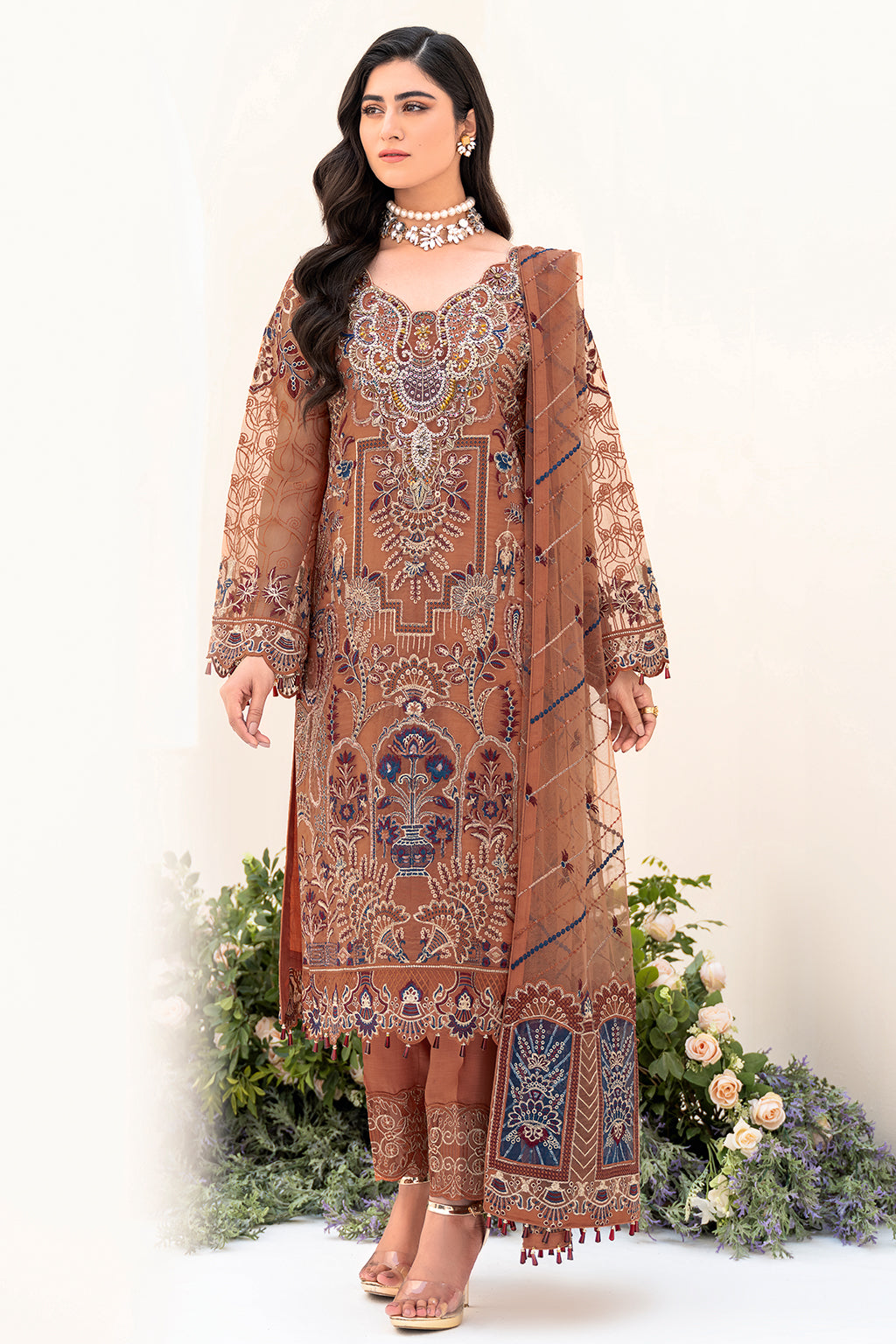 Ramsha | Minhal Organza Collection | M-808 - by - Libasekhas UK - Registered Vendor of : Ramsha - 100% Original Designer Dresss