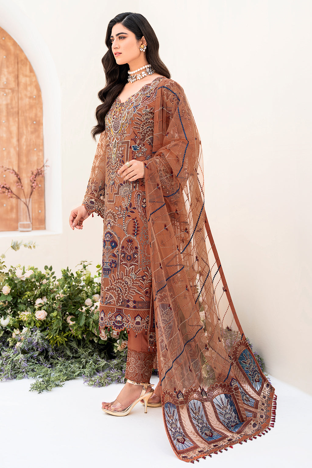 Ramsha | Minhal Organza Collection | M-808 - by - Libasekhas UK - Registered Vendor of : Ramsha - 100% Original Designer Dresss