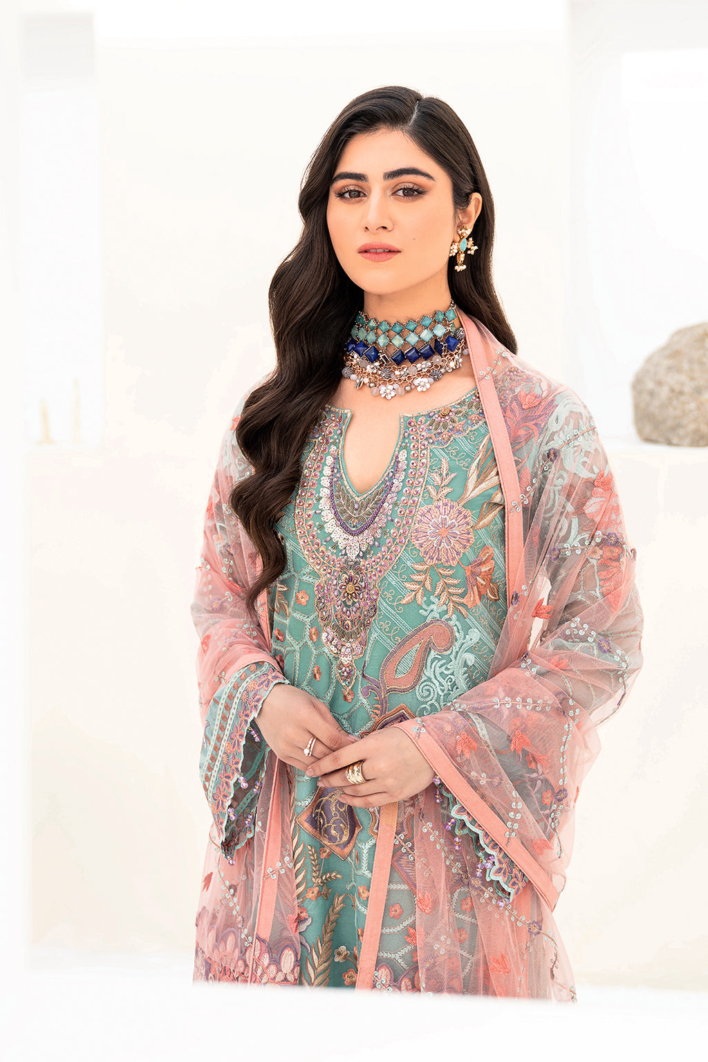 Ramsha | Minhal Organza Collection | M-807 - by - Libasekhas UK - Registered Vendor of : Ramsha - 100% Original Designer Dresss