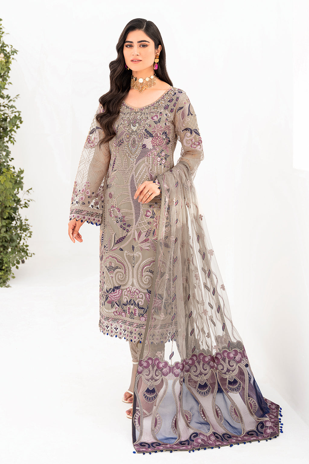 Ramsha | Minhal Organza Collection | M-809 - by - Libasekhas UK - Registered Vendor of : Ramsha - 100% Original Designer Dresss