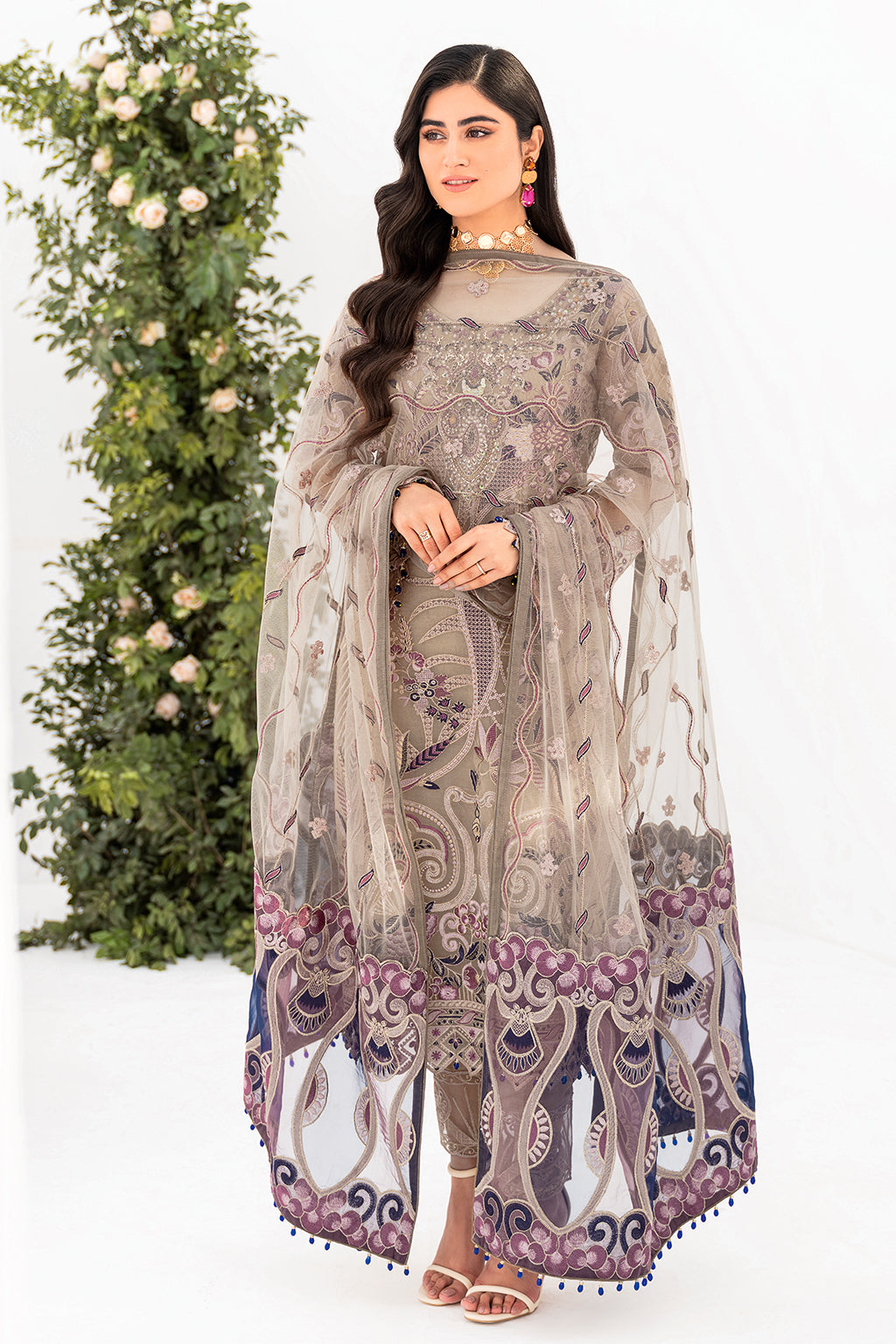 Ramsha | Minhal Organza Collection | M-809 - by - Libasekhas UK - Registered Vendor of : Ramsha - 100% Original Designer Dresss