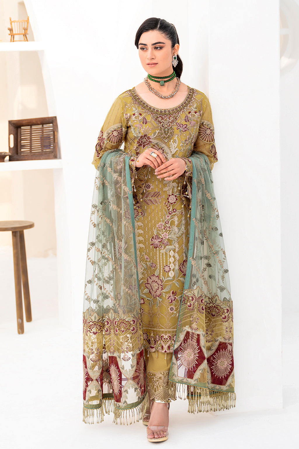 Ramsha | Minhal Organza Collection | M-805 - by - Libasekhas UK - Registered Vendor of : Ramsha - 100% Original Designer Dresss