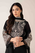 Maria B | Pre Fall Dresses | 3 Piece Embroidered Dobby Suit Black4 - by Libasekhas UK - Registered Vendor of : Maria B - 100% Original Designer Dress