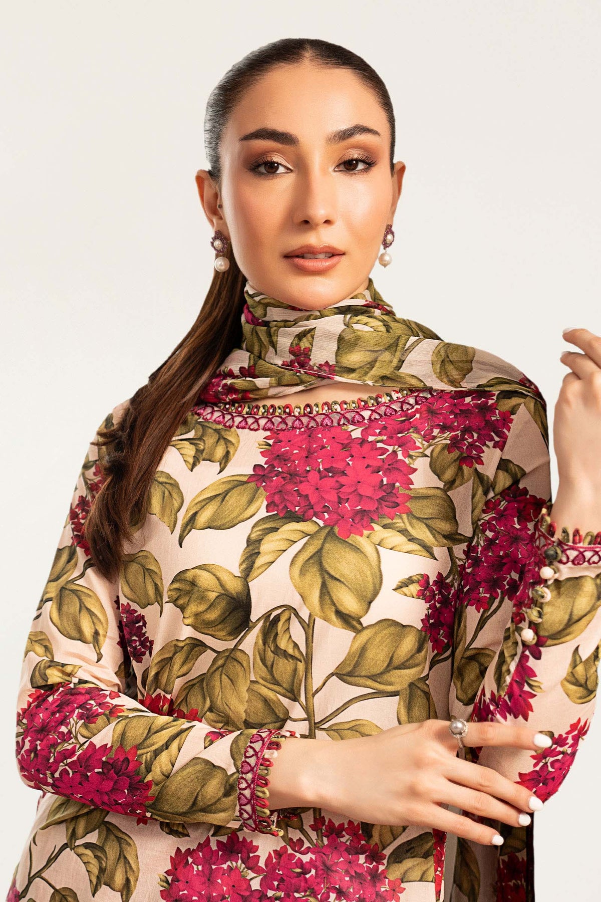 Maria B | Luxury Pret Pre Fall | DW-PF26-01-Off White - by Libasekhas UK - Registered Vendor of : Maria B - 100% Original Designer Dress