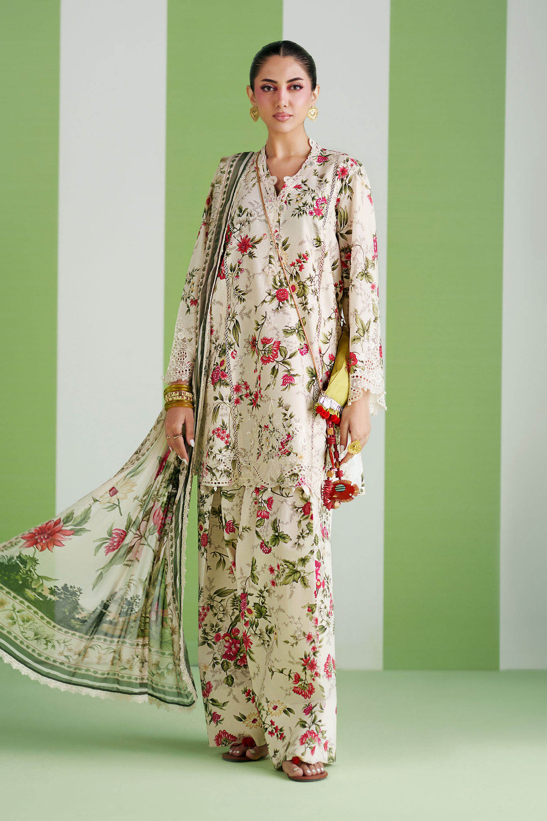 Maria B | Luxury Pret Pre Fall | DW-PF26-03-Off White - by Libasekhas UK - Registered Vendor of : Maria B - 100% Original Designer Dress