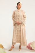 Maria B | Luxury Pret Pre Fall | DW-PF26-18-BEIGE - by Libasekhas UK - Registered Vendor of : Maria B - 100% Original Designer Dress