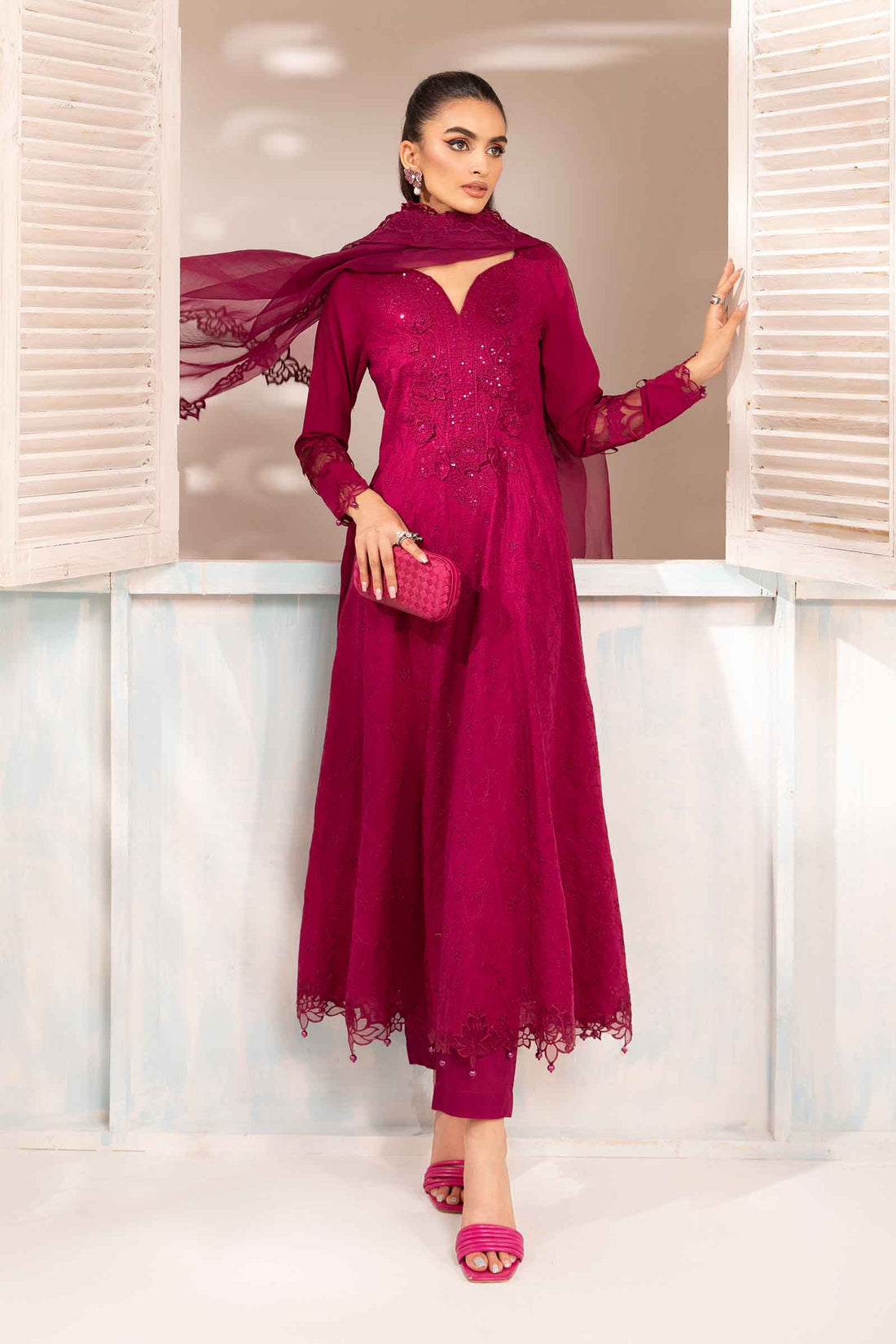 Maria B | Eid Festive Pret | DW-EA24-07R1 - by Libasekhas UK - Registered Vendor of : Maria B - 100% Original Designer Dress