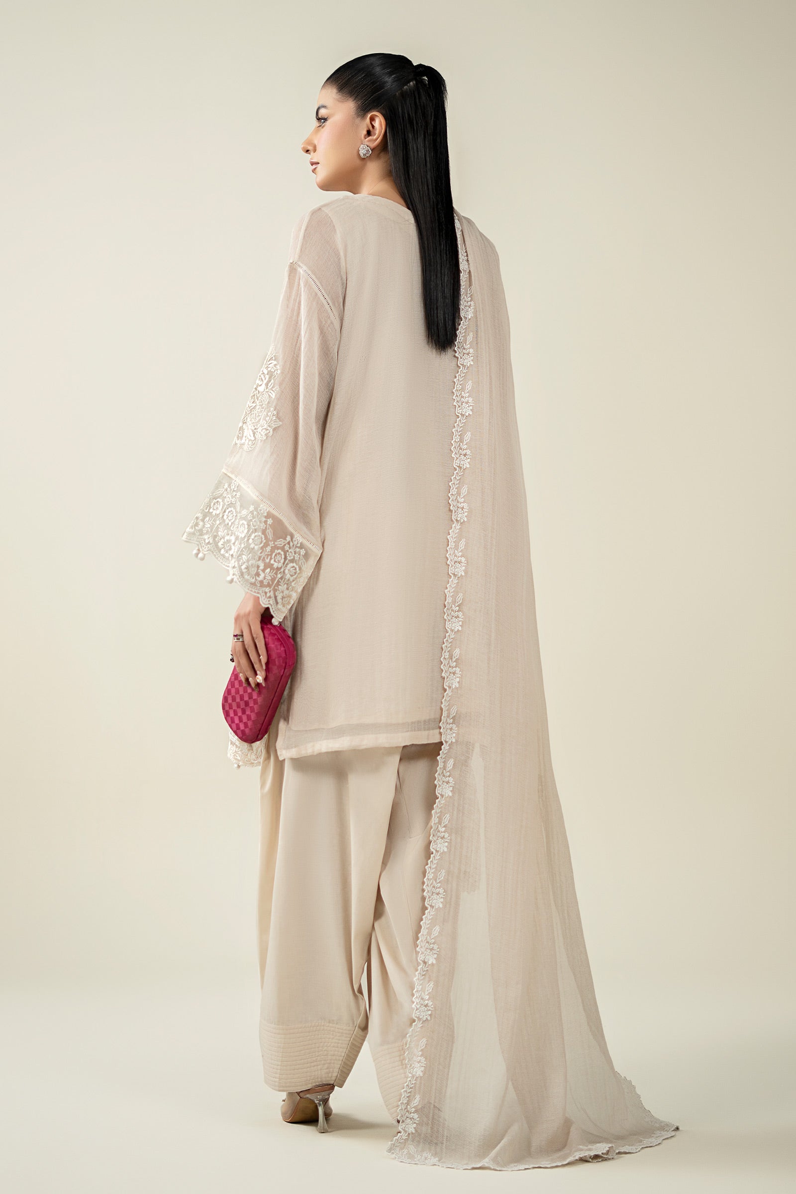 Maria B | Pre Fall Dresses | 3 Piece Embroidered Cotton Net Suit QQ - by Libasekhas UK - Registered Vendor of : Maria B - 100% Original Designer Dress