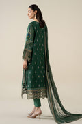 Maria B | Pre Fall Dresses | 3 Piece Embroidered Jacquard Suit Dark Teal Green - by Libasekhas UK - Registered Vendor of : Maria B - 100% Original Designer Dress
