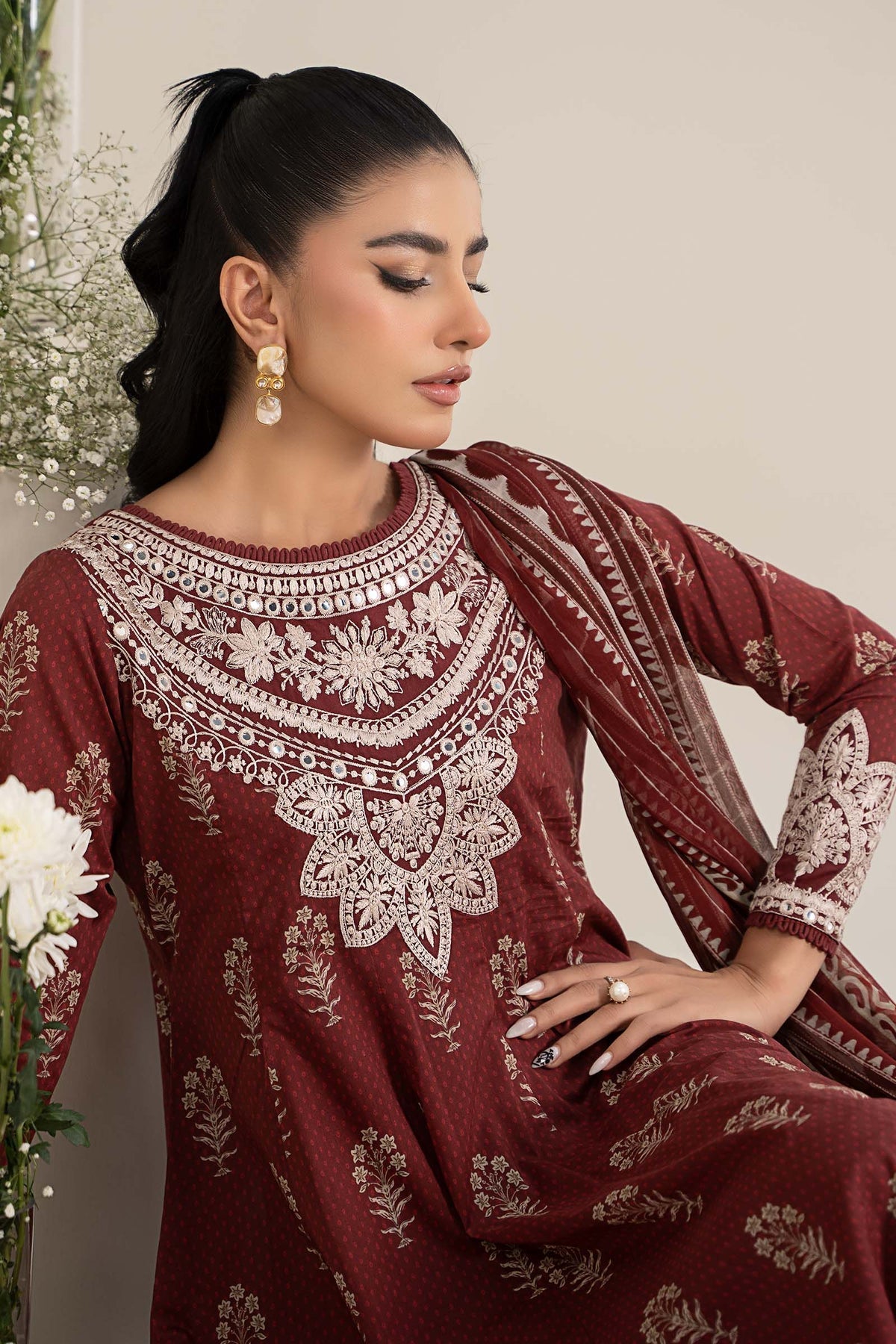 Maria B | Casual Pret 25 | DW-EF25-22 - by - Libasekhas UK - Registered Vendor of : Maria B - 100% Original Designer Dresss