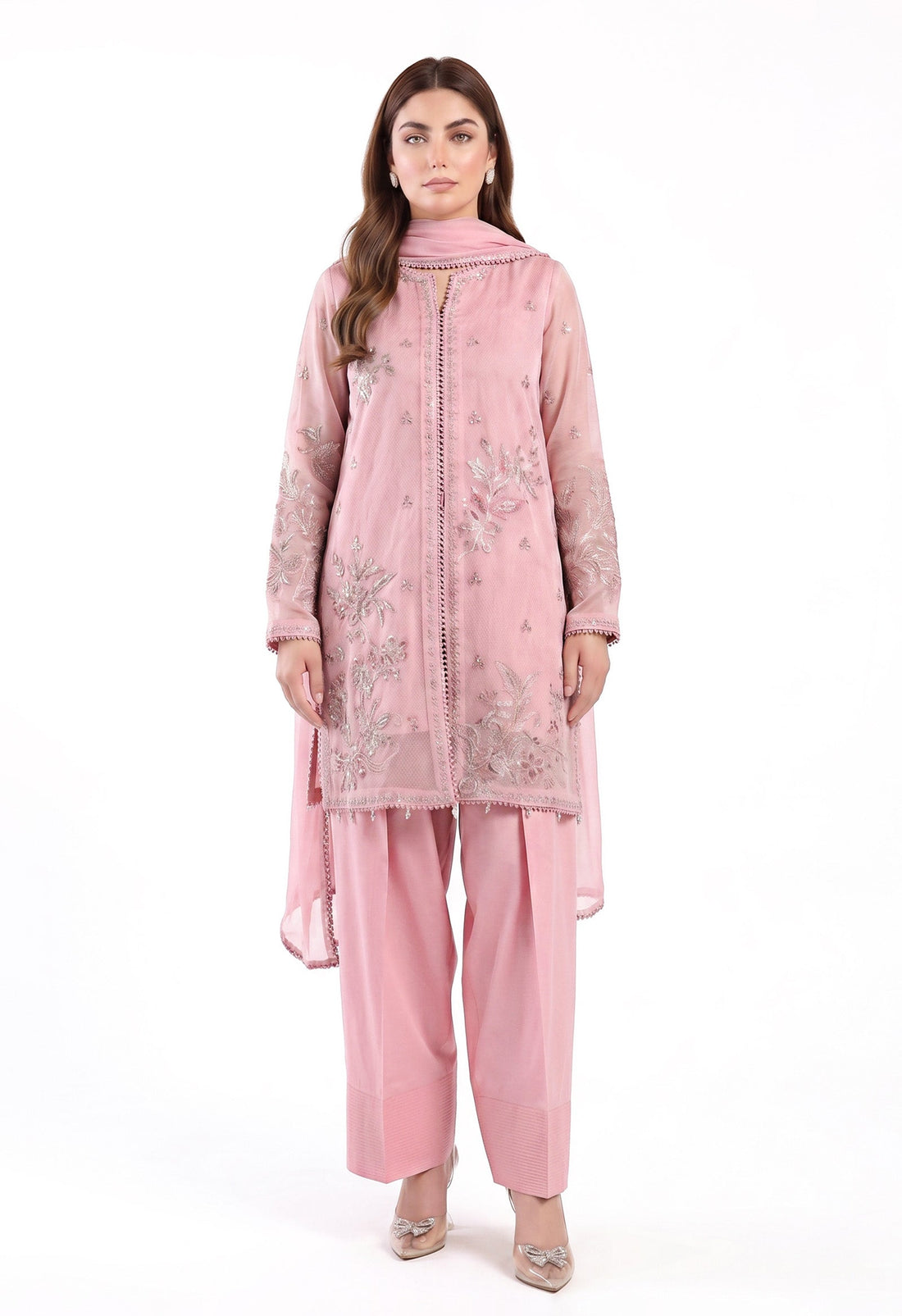Maria B | Luxury Pret Pre Fall | DW-EF26-101-Pink - by Libasekhas UK - Registered Vendor of : Maria B - 100% Original Designer Dress