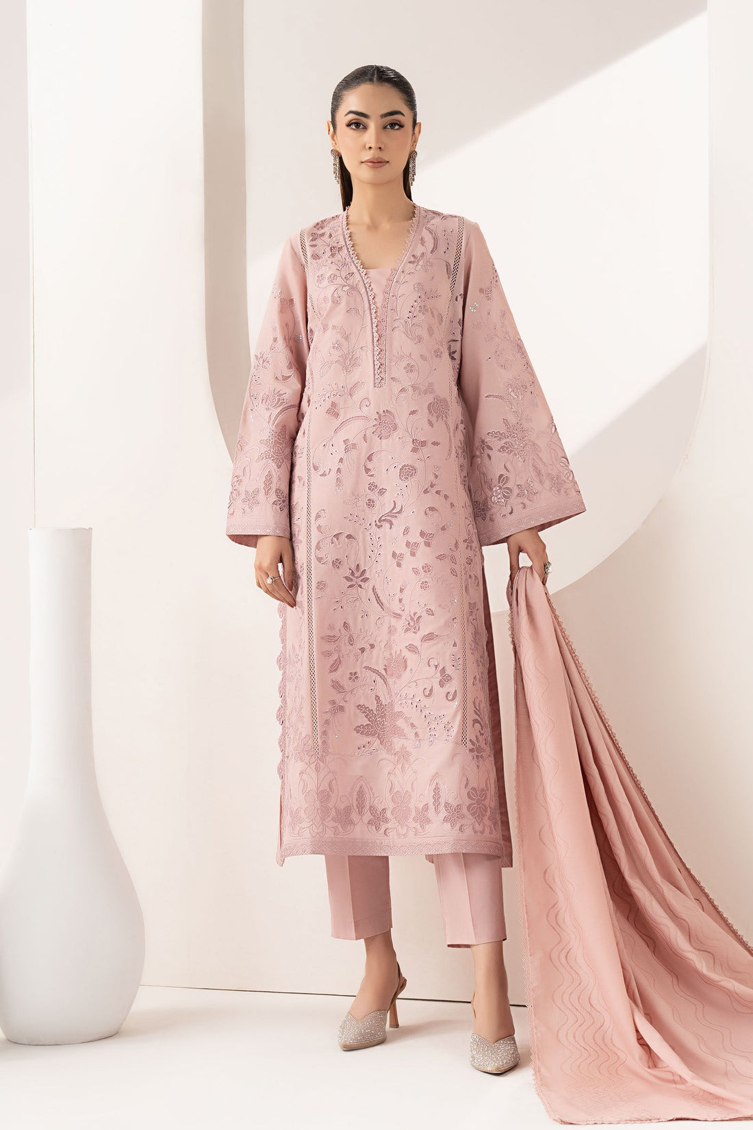 Maria B | Luxury Pret Pre Fall | DW-EF26-30-Lilac - by Libasekhas UK - Registered Vendor of : Maria B - 100% Original Designer Dress