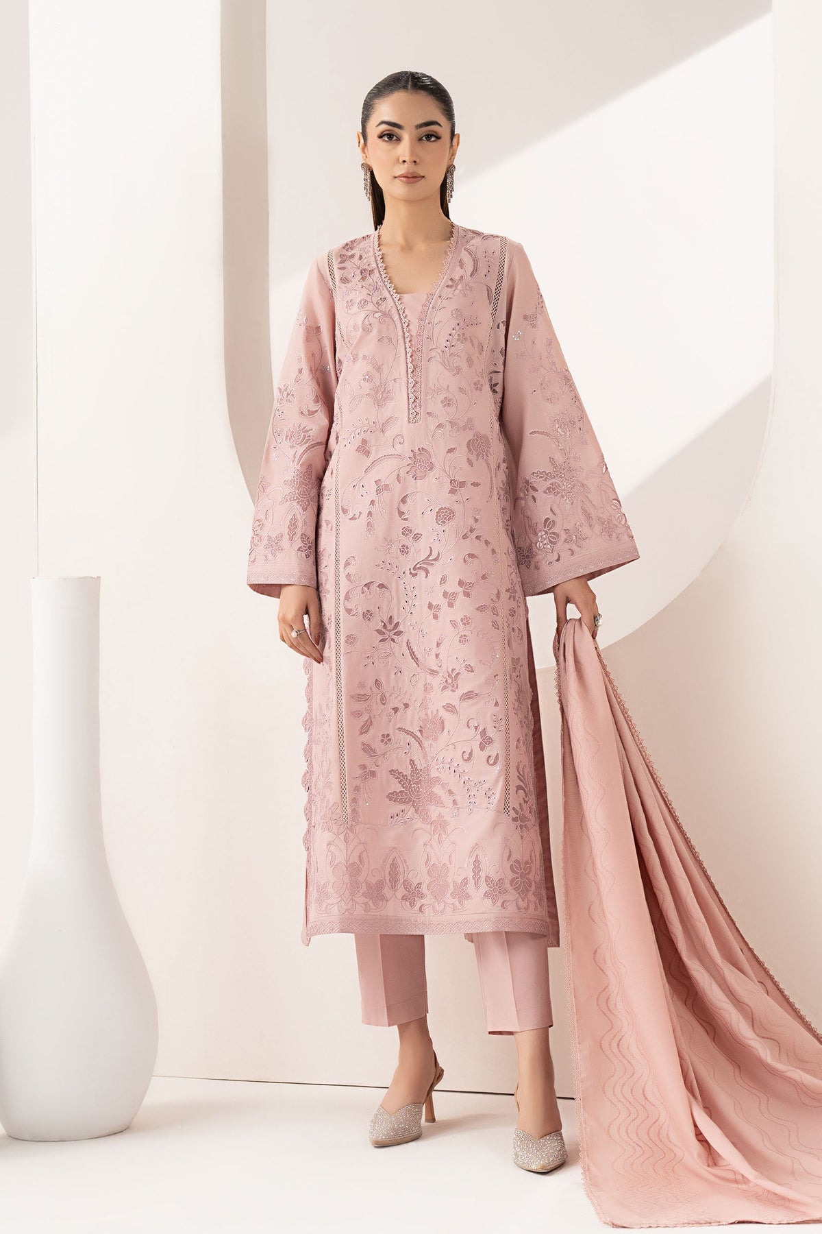 Maria B | Luxury Pret Pre Fall | DW-EF26-30-Lilac - by Libasekhas UK - Registered Vendor of : Maria B - 100% Original Designer Dress
