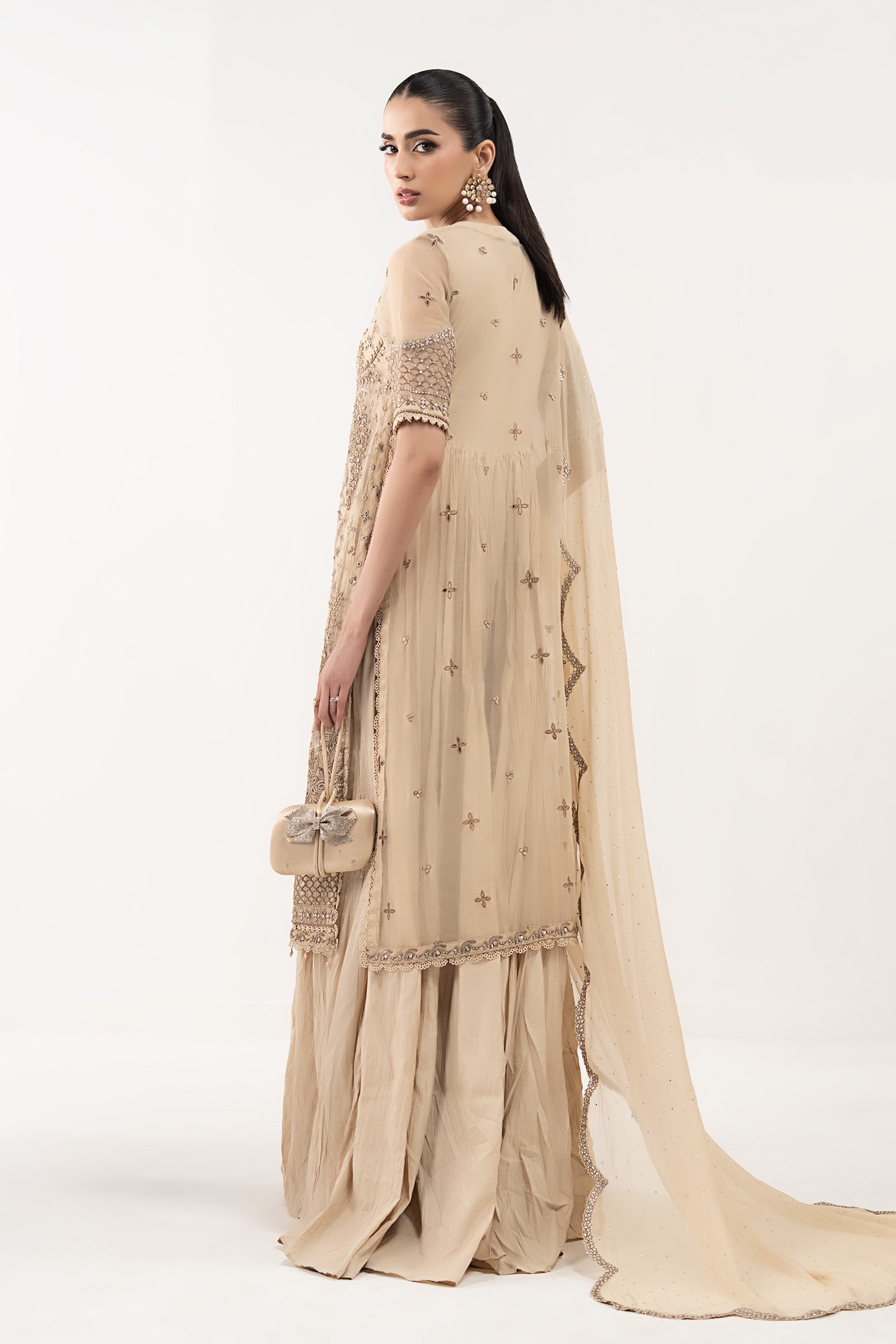 Maria B | Luxury Formals | SF-EF26-53-Coffee - by Libasekhas UK - Registered Vendor of : Maria B - 100% Original Designer Dress