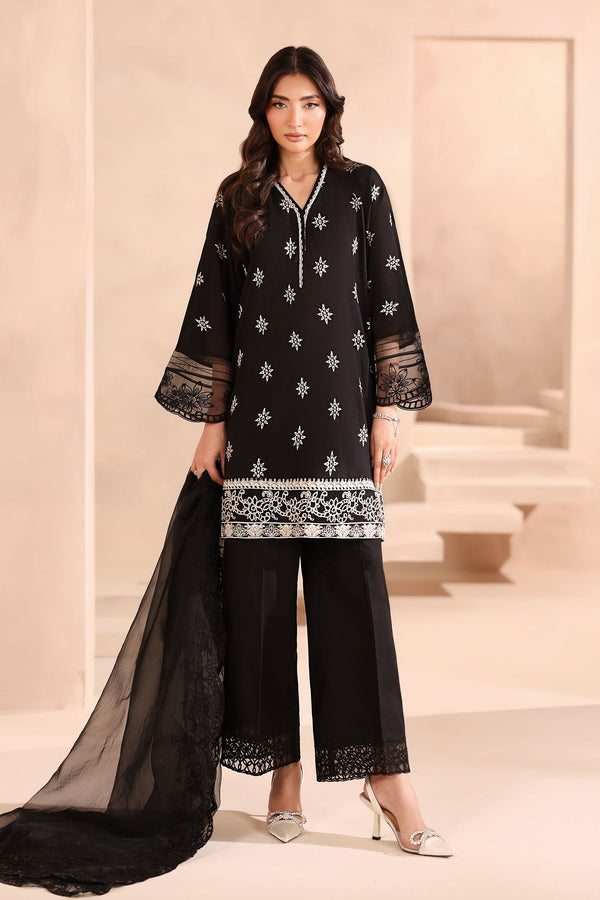 Maria B | Pre Fall Dresses | 3 Piece Embroidered Lawn Suit Black - by Libasekhas UK - Registered Vendor of : Maria B - 100% Original Designer Dress
