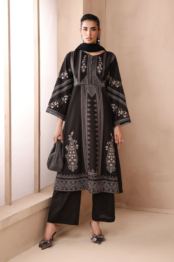 Maria B | Pre Fall Dresses | 3 Piece Embroidered Dobby Suit Black2 - by Libasekhas UK - Registered Vendor of : Maria B - 100% Original Designer Dress