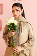 Maria B | Pre Fall Dresses | 3 Piece Embroidered Dobby Suit Coffee - by Libasekhas UK - Registered Vendor of : Maria B - 100% Original Designer Dress