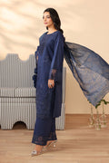 Maria B | Pre Fall Dresses | 3 Piece Embroidered Dobby Suit Navy Blue - by Libasekhas UK - Registered Vendor of : Maria B - 100% Original Designer Dress
