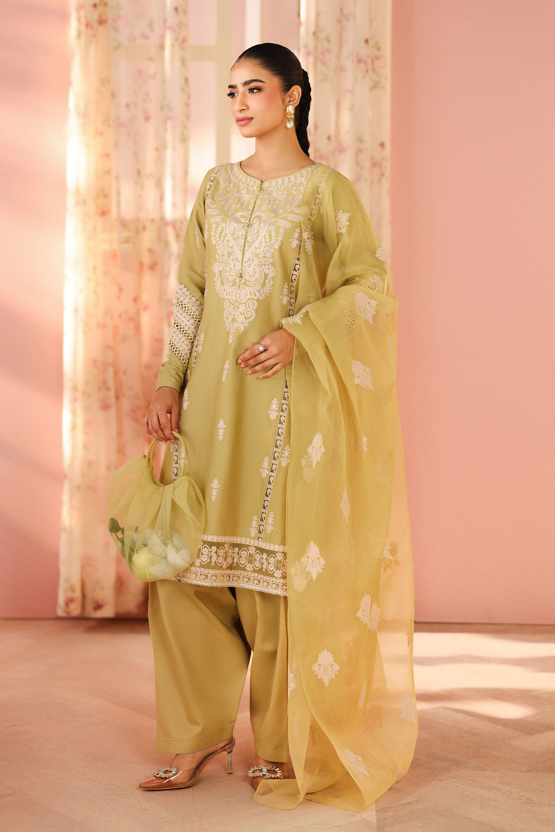 Maria B | Pre Fall Dresses | 3 Piece Embroidered Dobby Suit MM - by Libasekhas UK - Registered Vendor of : Maria B - 100% Original Designer Dress